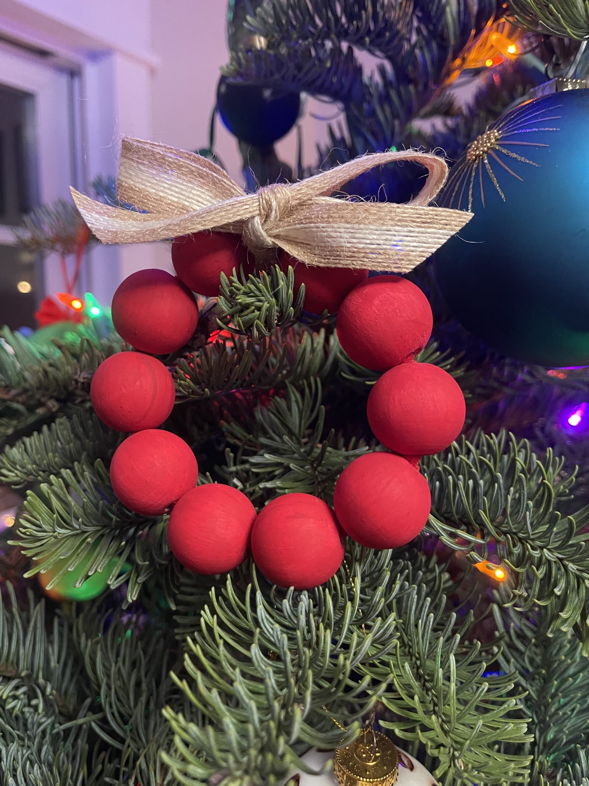 Beaded wreath store ornament